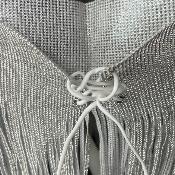 Ciao Adirana Rhinestone Silver Corset Belt - Picture 10 of 16